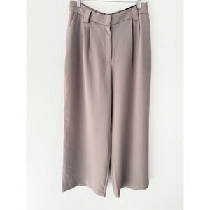 Express Wide Leg Trouser High Rise Womens 10 Taupe Comfort Career